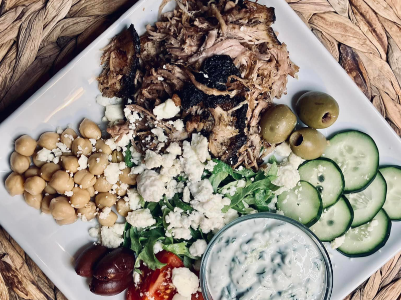 Pulled Pork Gyro platter